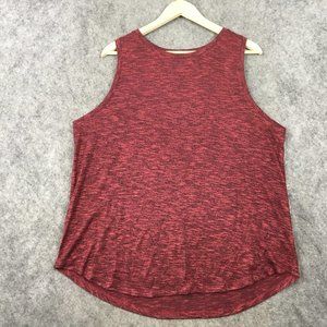 Mudd Tank Top Girls 12 Red Berry Sleeveless Heathered Slub Knit Round Neck Curve